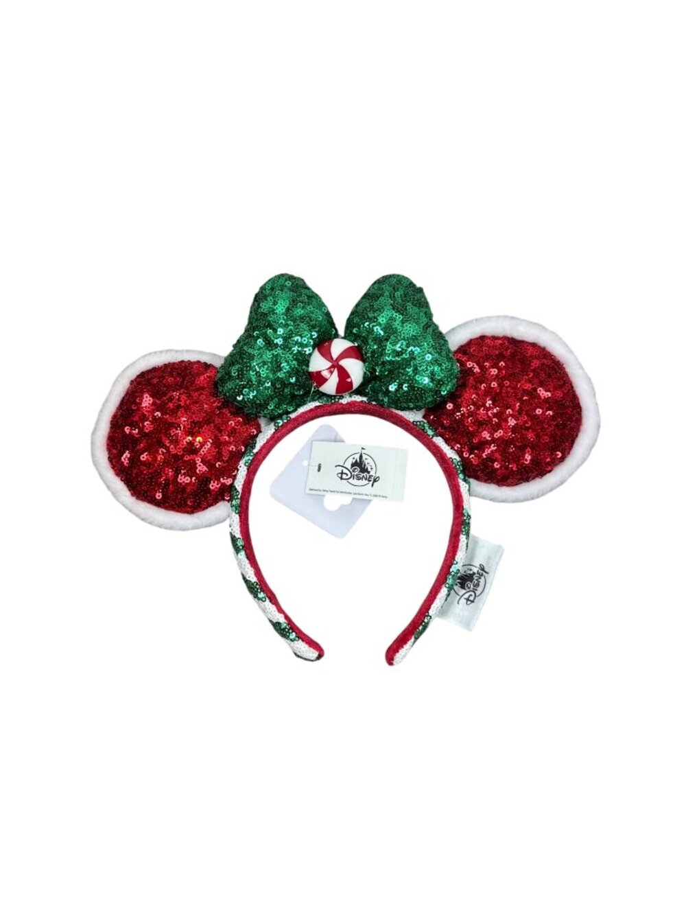 NEW Disney Christmas Sequin Minnie Mouse Ears Headband